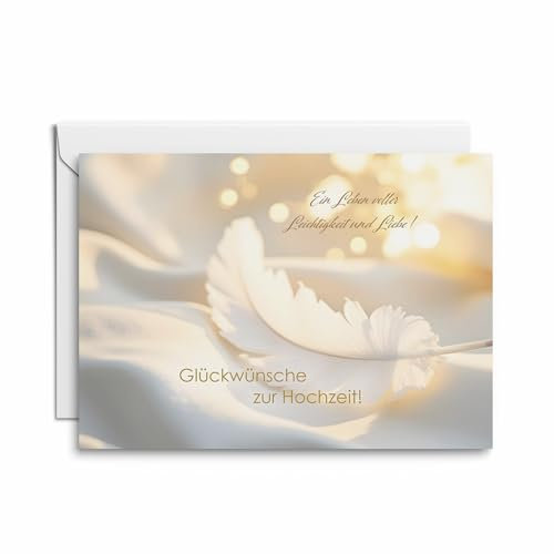 Kartenkaufrausch 10er Set Hochzeitskarten plus Einleger: Ein Leben voller Leichtigkeit und Liebe Glückwünsche zur Hochzeit: Besondere Karten für Hochzeitsgrüße hochwertig und zauberhaft gestaltet
