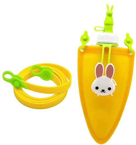 Mipcase Silicone Water Cup Carabiner Boys and Girls Friendly Leakproof Travel Bottle for School Gym and Camping