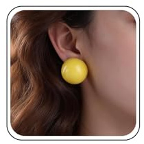 Inateannal Große Acryl Kugel Ohrringe Weißes Harz Große Halbe Kuppel Ohrringe Harz Runde Kugel Ohrstecker Süßigkeiten Farbe Runde Ohrstecker Acryl Erklärung Schmuck Für Frauen