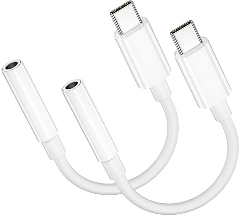 Adapter USB C auf Klinke 2Pack, USB C auf 3.5mm Kopfhörer Adapter USBC Klinke Adaptor Aux USBC Adaptor kompatibel mit iPhone 17 Air/17/16/15/Pro Max/Plus/Samsung Galaxy/iPad Pro/Xiaomi/Google Pixel
