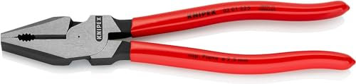 Knipex High Leverage Combination Pliers black atramentized, plastic coated 225 mm (self-service card/blister) 02 01 225 SB
