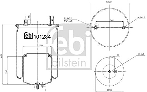febi bilstein 101284 Luftfederbalg mit Stahlkolben und Kolbenstange , 1 Stück