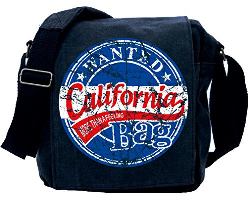 Robin Ruth WANTED California Hot Rod RocknRoll Schultertasche Umschlagtasche Messenger bags (California blau 23x23x8)