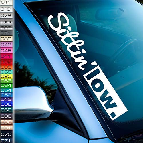 Sittin Low Frontscheiben-Aufkleber, Tuning Auto Aufkleber Power Lowered Dapper Stance Low Auto-Sticker
