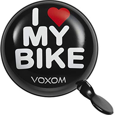 Voxom Klingeln und Hupen Klingel KL17 80mm Durchmesser, Stahl, schwarz, i Love My Bike, YWS-2000 ILMB, schwarz, m, 718000225