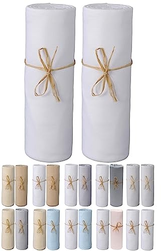 P'tit Basile Babybettlaken aus Bio-Baumwolljersey – Weiß – 40 x 80 cm bis 55 x 90 cm – Matratze für Wiege Cododo, Cosleeping, Moseskorb, Next2 ME Dream, Kingkret, Safety 1st...