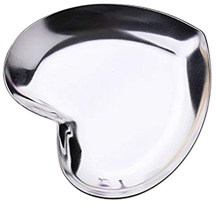 UIYU Heart Shaped Jewellery Organizer, Mini Stainless Steel Jewelry Storage Tray Metal Serving Tray Trinket Jewelry Organizer Plate for Ring Necklace, Small Jewelry, Hand Towels Makeup Perfume(Silver)
