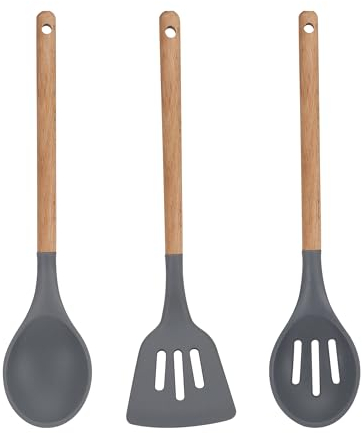 Q3003 San Ignacio 3PC Set 3pcs utensilios de cocina, cabezal de silicona, colección ordesa, Multicolor