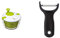 Kitchen Craft Healthy Eating Large Salad Spinner and Dresser, White/Green, 25 cm & OXO Good Grips Y Peeler