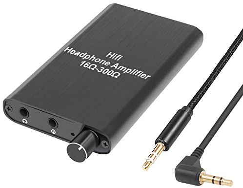 LVY Portable Headphone Amplifier 3.5mm Audio Rechargeable Two-Stage GAIN Switch HiFi Headphone Amplifier Compatible MP3/4, Phones, Computer and Various 3.5mm Audio Digital Devices