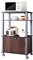 COSTWAY Scaffale da Cucina per Microonde Carrello da Cucina, con Ruote e 2 Ante, Multifunzionale e Movimento Flessibile, 60x40x98 cm (Caffè)