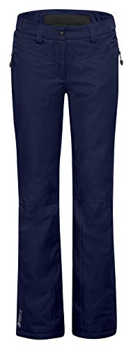 Maier Sports Ronka, Damen Skihose, Wasserdichte Schneehose, Schützender Schneefang und verstellbarer Bund, PFC-frei, mTHERM Wattierung & mTEX Wetterschutz, Blau, Gr. 40 (W31/L31)