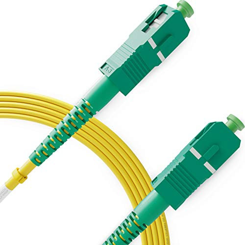 BEYONDTECH Cable de fibra óptica SC a SC OS2 Monomodo Simplex (10 Metros) - Latiguillo Simple Fibra Óptica APC/APC - 9/125 (LSZH)