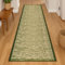 Bravich RugMasters Blend Green Rubber Backed Non Slip Machine Washable Very Long Hallway Hall Runner Narrow Rugs Custom Length Stair Mats 2'2x6'FT (66x183cm)