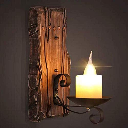 COCOL Retro Wandleuchte Korridor Beleuchtung Wandlampe E14 Massivholz Alte Hängelampe Geeignet Für Halle Wand Restaurant Café Beleuchtungssystem