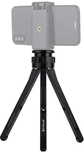 PULUZ Mini Tripod Table Top Stand and Phone Mount, VL05BK Adjustable Aluminum Alloy Tripod Stand Tabletop Tripod for DSLR & Digital Cameras (Black)