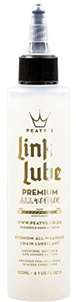 Peaty's Premium Link Lube Allwetter-Fahrradkettenschmiermittel – ultraglatte Laufkette, Kassette und Getriebe – 120 ml, Weiß