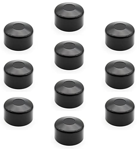 Enkotrade 10 Stück Zaunkappen Schwarz für Außenmaß Ø 40mm, Rohrkappen aus hochwertigem Kunststoff, Pyramide Rund Zaunpfostenkappen Pfahl Deckel Zaunabdeckung