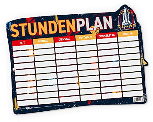itenga Stundenplan DIN A4 magnetisch Motiv Weltraum 31x22,5cm abwischbar z.B für den Kühlschrank