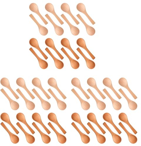 Pyugxab 150 cucchiaini piccoli in legno naturale, cucchiaini da miele per cucina (colore misto)