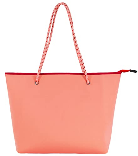 Hidora Mehrzweck-Strandtasche, Neopren, stilvolle Turntasche, große Pooltasche, Schultertasche, Strandtasche (Rosa), Pink, Large, Lässig, Straße, Chic