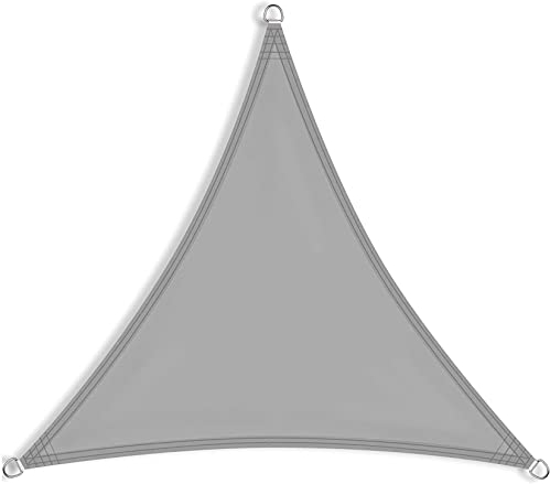 Sonnensegel Sonnenschutz dreieckig 1.5x1.5x1.5m Wetterbeständig mit UV Schutz Windschutz Sonnenschutz Segel Sonnensegel mit Sonnensegel Befestigung für Balkon, Garten Sonnensegel, Hellgrau