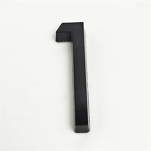 3D Selbstklebende Hausnummer Aufkleber 0-9 Buchstaben A-F 6cm Türschild für Zuhause Hotel Büro Schilder Dekor Adresse Ziffern Alphabet Wandaufkleber Briefkasten Namensschild Mülleimer (Schwarz 1)