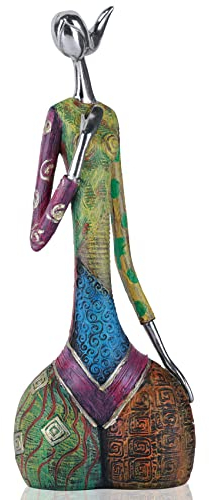 Statuen und Skulpturen Abstrakter Yoga-Kunst Frau, kreative Vollfarb-Ölgemälde-Kunst-Frauenstatue, Moderne Wohnzimmer-Veranda-Mittelstücke Bücherregal-Eingänge Desktop-Dekor Handwerk(Stil B)