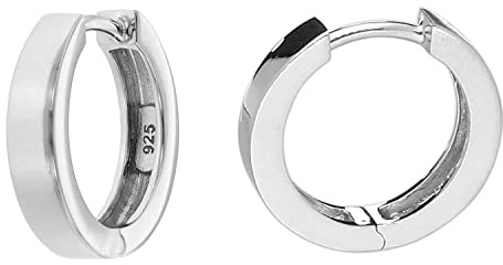 trendor Ohrringe für Damen und Herren 925 Silber Creolen Ø 16 mm 41579 | modischer Ohrschmuck für Damen und Herren, zauberhafter Schmuck aus Sterlingsilber,