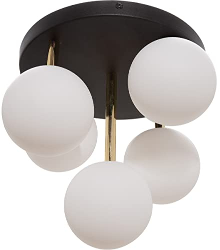 Zumaline ALI Cluster Globe Ceiling Light, Black, Gold, 5X G9