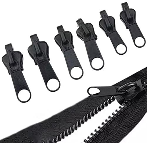 LINGJIONG 6 Stück Universal Instant Fix Zipper Repair Kit Ersatz Zip Slider Für Taschen, Kleidung, Mäntel, Outdoor-Zelte, Jacken, Geldbörsen, Jeans, Rucksäcke, Koffer