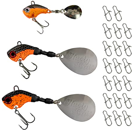 Jig Spinner Set 9g,16g,22g/ Raubfischköder/Spin Jig/ 23-teiliges Set/UV aktive Modelle/ 4,5 cm, 7,5cm, 8cm/ 20 Verbinder/für Barsch, Hecht, Rapfen, Zander und Wels (Naranja Volcano)