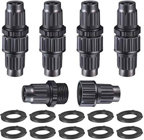 ECODESEO Erweiterbares Gartenschlauch-Reparatur-Set, Kunststoff-Flexschlauch-Reparatur-Set, männliche und weibliche Schlauchenden-Reparaturbeschläge/Anschluss, 5 Stück