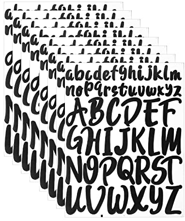 8 Stück Großbuchstaben Aufkleber, 2,5cm 5cm Buchstaben Aufkleber, selbstklebende Buchstaben-Sticks für Basteln im Freien Schilder Poster Briefkasten Fenster und Auto (Schwarz)