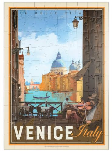 MyPuzzle Italien, Venedig: La Dolce Vita, Vintage Poster - Premium 100 Teile Puzzle - MyPuzzle Sonderkollektion von Anderson Design Group