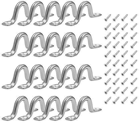PnxdeobXL 20 Pièces Pontet INOX, Boucles de Pont en Acier Inoxydable, Boucles de Pont pour Kayaks, Pontet INOX Oeil, Plaques Forme à Bosse Boucle, pour Bateau, Kayak, Canoë, Sunfan