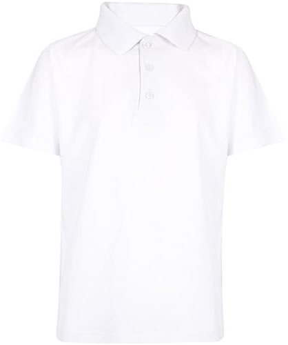 A2Z 4 Kids Boys Cotton T-Shirt Plain - PL Polo T Shirt White 11-12
