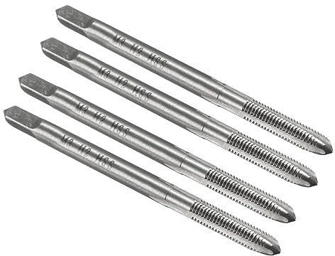 sourcing map 4pcs Metric Thread Taps M3 x 0.5 H2 High Speed Steel Straight Flutes Machine Screw Taps Threading Tapping Repair Tools