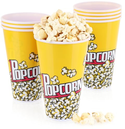 com-four® 8X Cubo para Palomitas de maíz - Tazón para Palomitas de maíz - Vaso para Bebidas para Palomitas de maíz - Vaso pequeño para Palomitas de maíz para una Noche de Cine