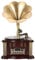 Vintage Retro-Phonograph-Grammophon, Dual-HiFi-Breitbandlautsprecher, Bluetooth 5.0, USB-Aufladung, Retro-Legierungs-Grammophon mit Fernbedienung, UKW-Radio (Kaffee)