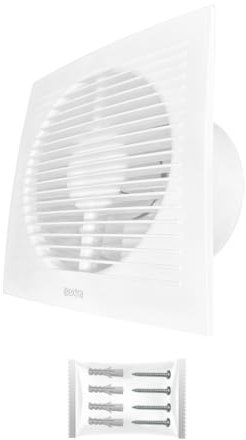 H&C VENT White 4 inch 150mm Extractor Fan with Timer│Inline Exhaust Fan │For Kitchen Bathroom Shower Toilet Wall Ceiling Window Kit │ Silent Humidity centrifugal fume fan │ Air Ventilation Duct fan