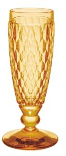Villeroy & Boch – Boston Saffron Sekt-/ Champagnerglas Gelb, Spülmaschinenfest, Prosecco Glas, Sektflöte, Außergewöhnliches Glas für Sekt und Champagner, Kristallglas