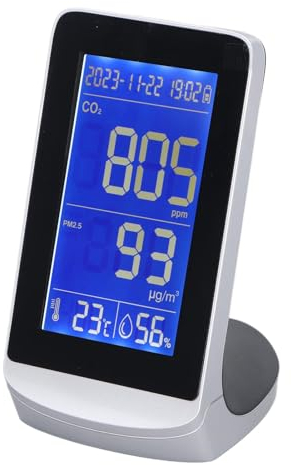 CO2 PM 1.0 PM 2.5 PM10 Detektor Wiederauf Ladbare Luft Qualitäts Monitor Innentemperatur-Feuchtigkeits-Tester für Heim, Büro, Schule