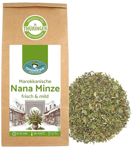 Nana Minze Tee 500g - Aromastarke Marokkanische Minze aus nachhatligem Anbau I Spearmint, Krauseminze I PeppermintMan