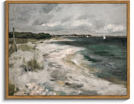 InSimSea Gerahmte Leinwand-Wandkunst, Vintage-Dekor, rustikale Küstenwandkunst für Wohnzimmer, Sturmwolken, Meer, Ölgemälde, Bilder für Badezimmer, Landhaus-Wandkunst für Esszimmer, 27,9 x 35,6 cm