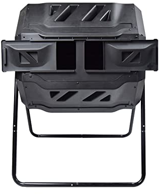 Compost Bin 42 Gallons Large Capacity Composter, Dual Chamber Outdoor Garden Compost Bin Heavy Duty, UV Protected Turning Barrel Tumbling Composter Garden Composter