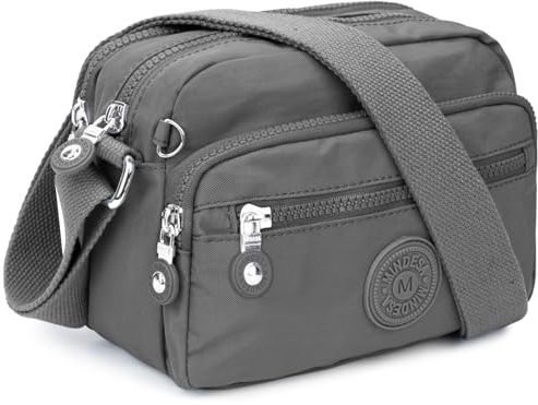 TEUEN Kleine Schultertasche Damen, Leichte Wasserdichte Umhängetasche aus Nylon, Messenger mit Multi Pocket, Casual Handtasche & Crossbody Bag für Damen und Mädchen