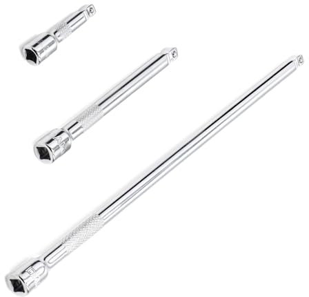 Uotyle 3Pcs Extension Set 1/2 Inch, Socket Extension Bar Drive Socket Extension Chrome Vanadium Steel for Socket Ratchet (3+5+10)
