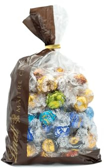 Lindt Schokolade | LINDOR Kugeln Mischung, 1370g Beutel, Großpackung | ca. 108 Kugeln in 11 Sorten, darunter Stracciatella, Nuss, Caramel, Cheesecake, Pistazie, zum Verschenken, zartschmelzend