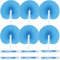 Bestage 12 Packs Decorative Paper Folding Hand Fans Handheld,Blue Round Foldable Wedding Fans Chinese and Japanese Fans Bulk for Bridal Guest Church Party Favors Dancing Birthday DIY